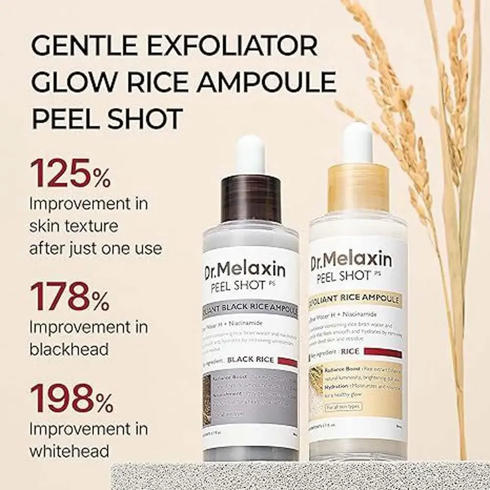 Dr. Melaxin Korean Black Rice Peeling Ampoule Exfoliating Face Remove Dead Skin Cells Blackheads Moisturizing Facial Skincare