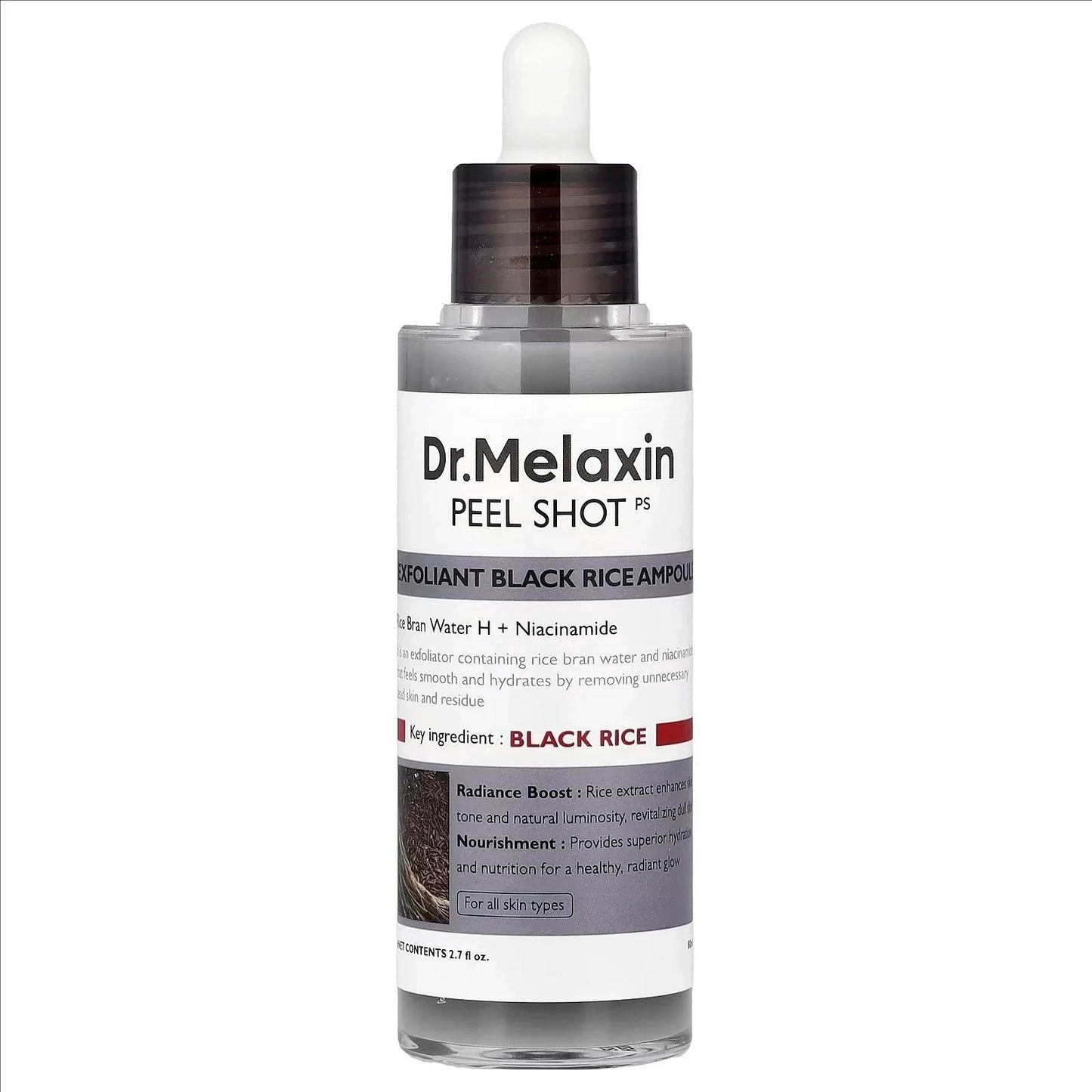 Dr. Melaxin Korean Black Rice Peeling Ampoule Exfoliating Face Remove Dead Skin Cells Blackheads Moisturizing Facial Skincare