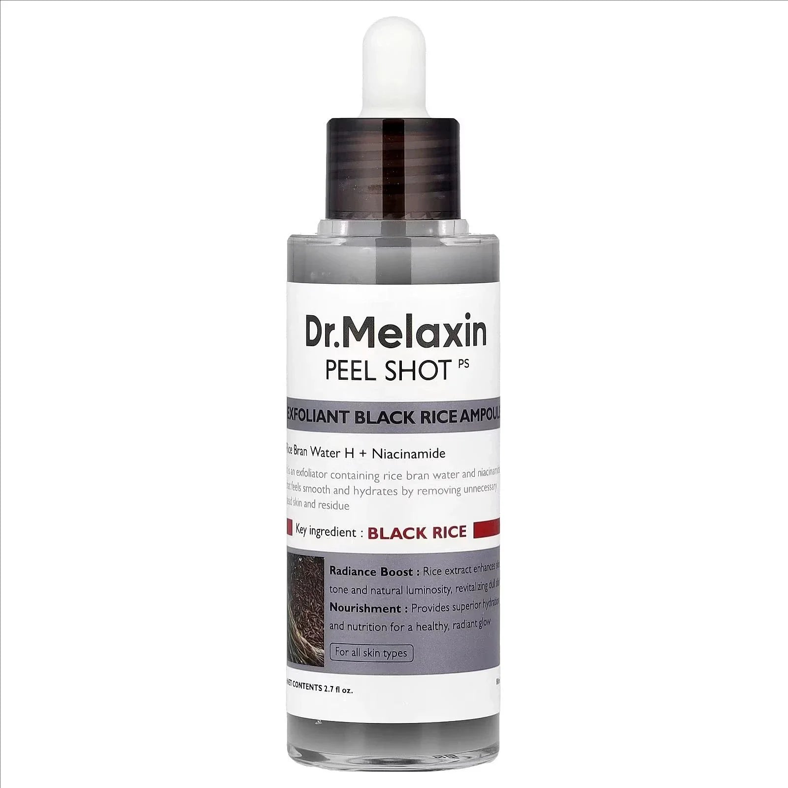Dr. Melaxin Korean Black Rice Peeling Ampoule Exfoliating Face Remove Dead Skin Cells Blackheads Moisturizing Facial Skincare