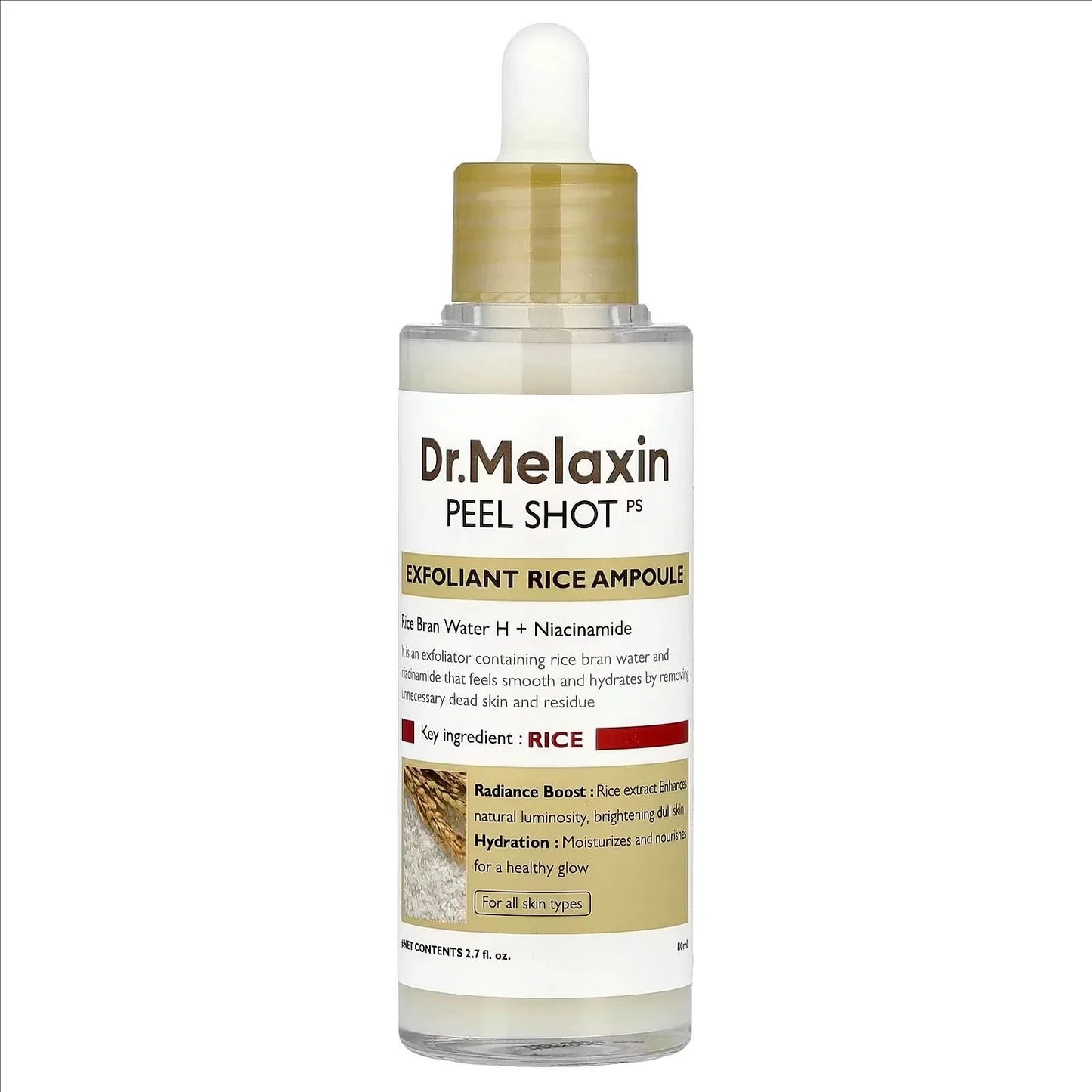 Dr. Melaxin Korean Black Rice Peeling Ampoule Exfoliating Face Remove Dead Skin Cells Blackheads Moisturizing Facial Skincare